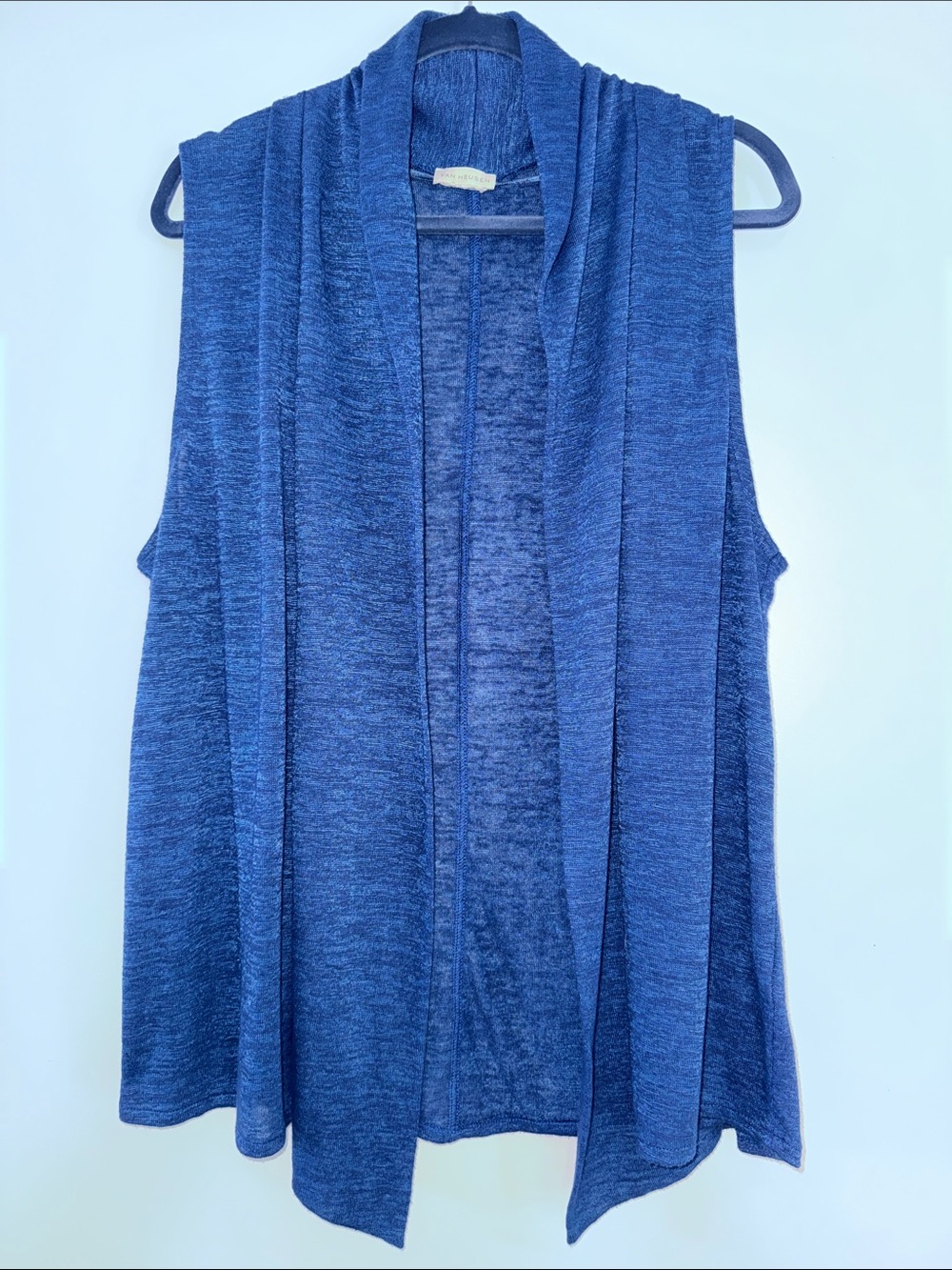 Van Heusen Open-Front Sleeveless Tunic Vest in Navy